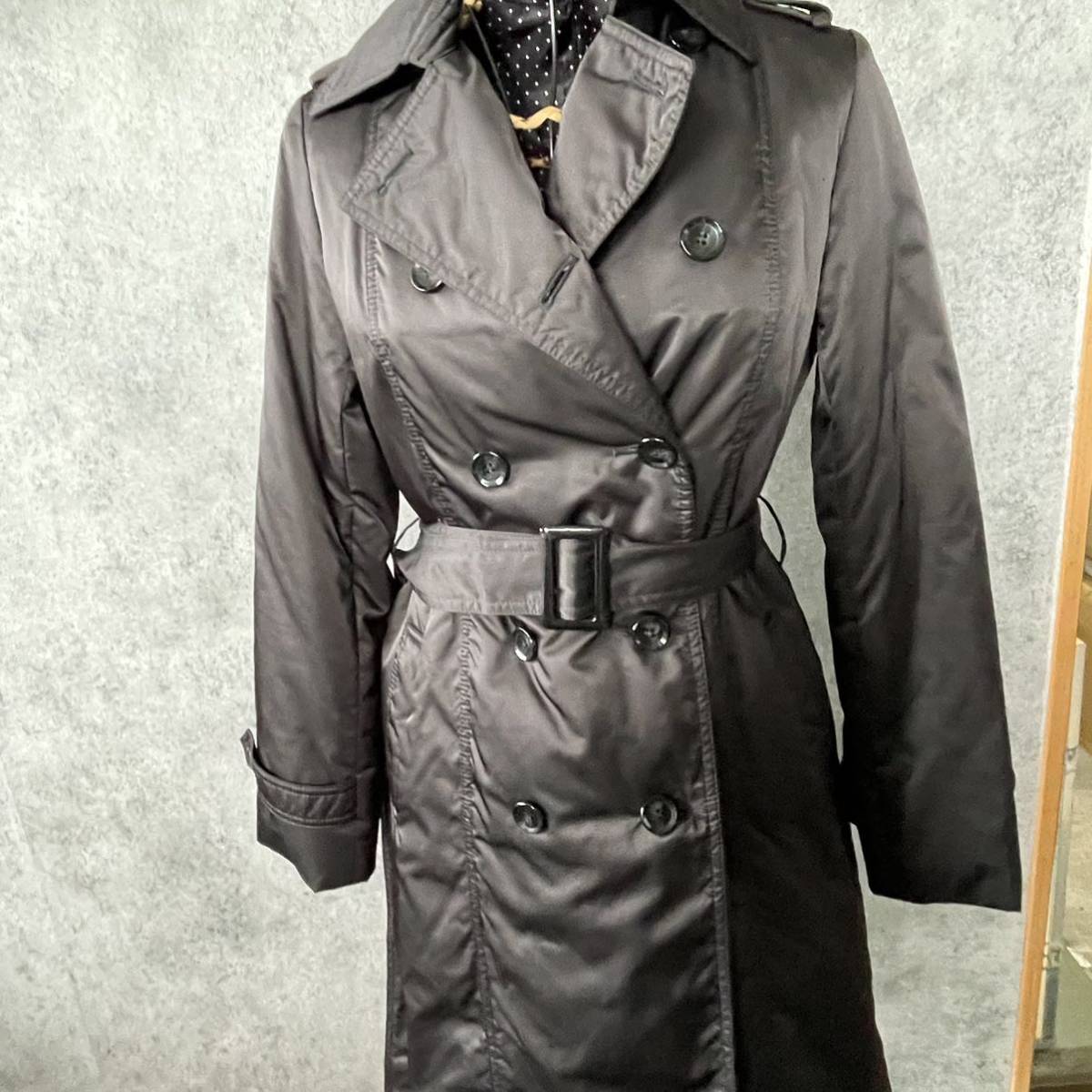 ANAYI Anayi black to wrench down jacket trench coat 