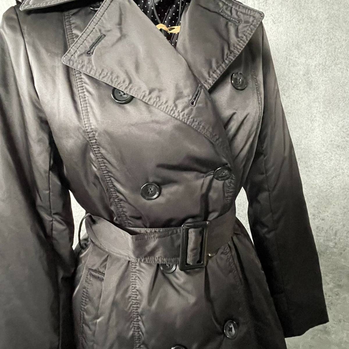 ANAYI Anayi black to wrench down jacket trench coat 