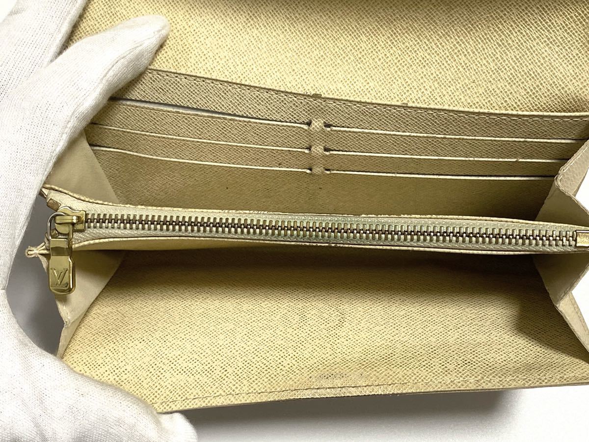 ルイヴィトン*二つ折り長財布 ダミエアズール アイボリー* N61735