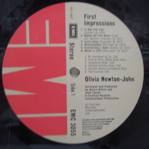 OLIVIA NEWTON JOHN-First Impressions (UK Orig.Red Logo Lbl.L_画像3