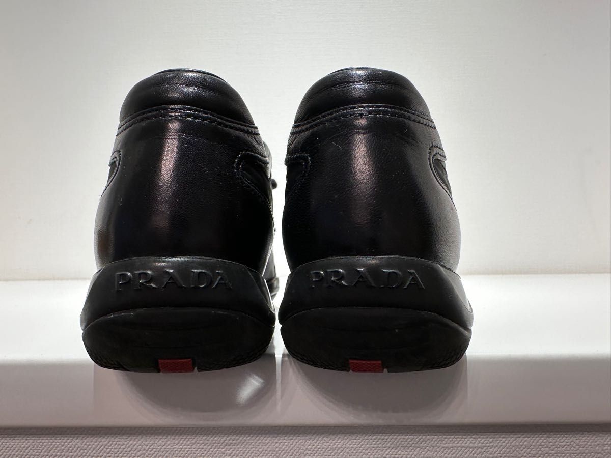 美品!PRADA SPORTレザー×ナイロンドッキングスニーカー ブラック