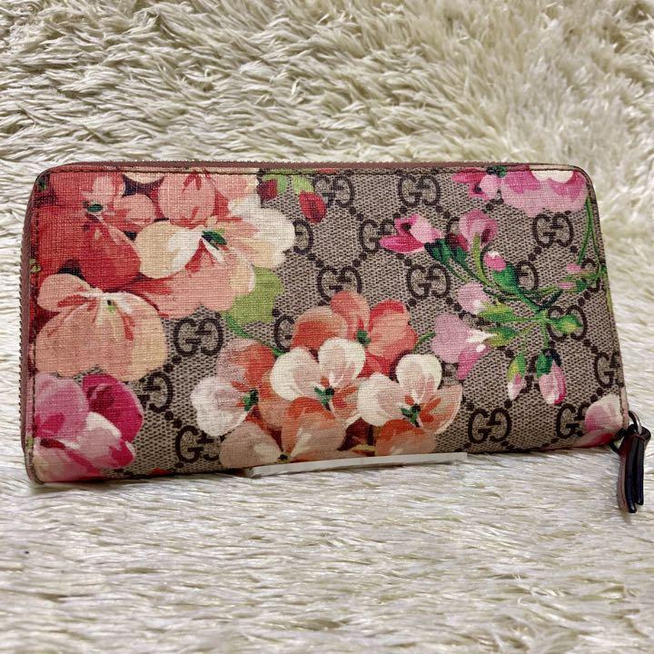 最大85%オフ! GUCCI 長財布 ブルームス GG柄 ラウンドファスナー 花