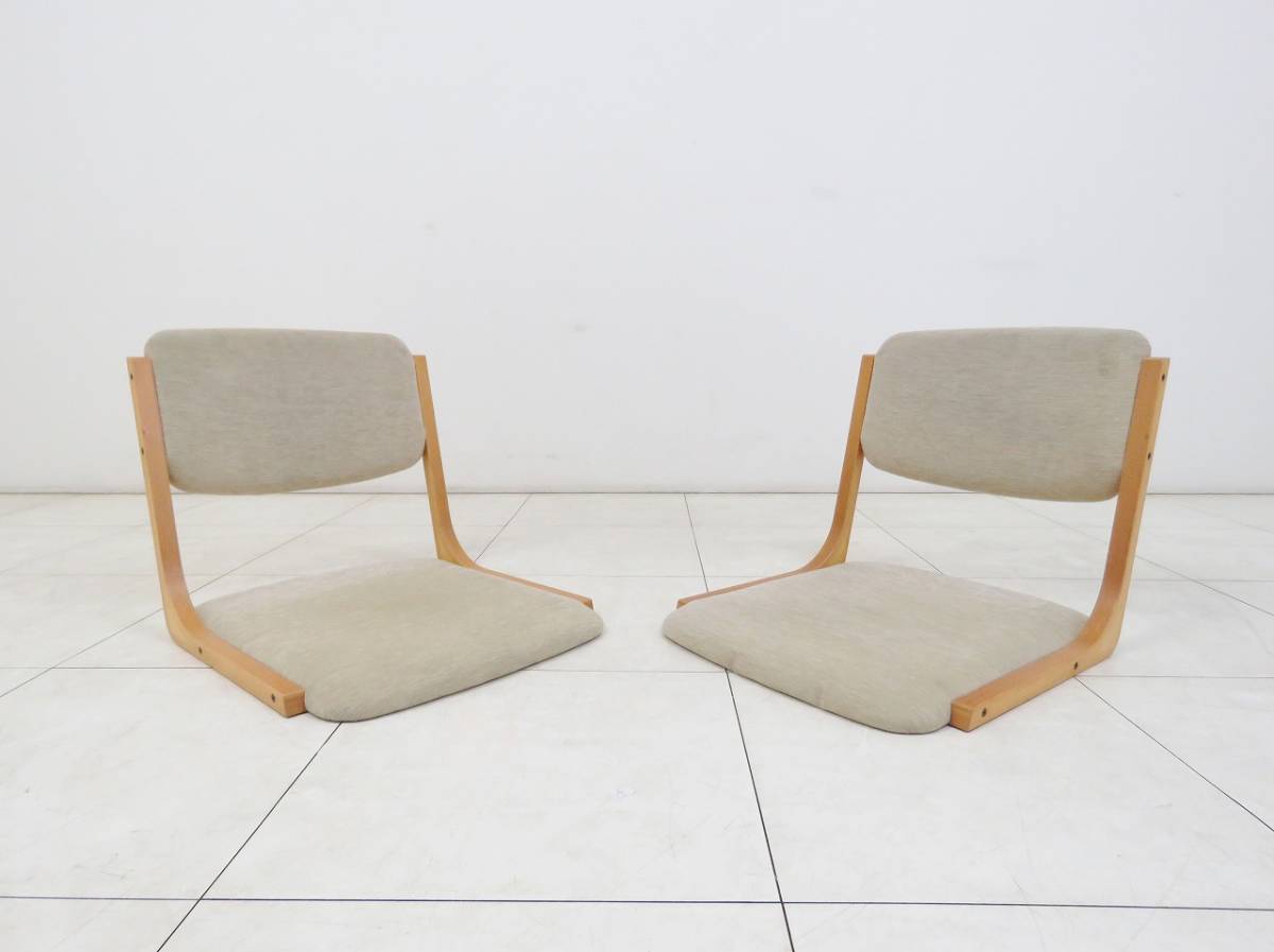ヤフオク! - □天童木工 Tendo□座椅子 2脚セット□布張り□①検座...