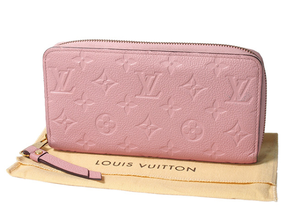 ◇ミウラ◇ルイ・ヴィトン LOUIS VUITTON モノグラム アンプラント ジッピーウォレット 長財布 M64090 ローズプードル 