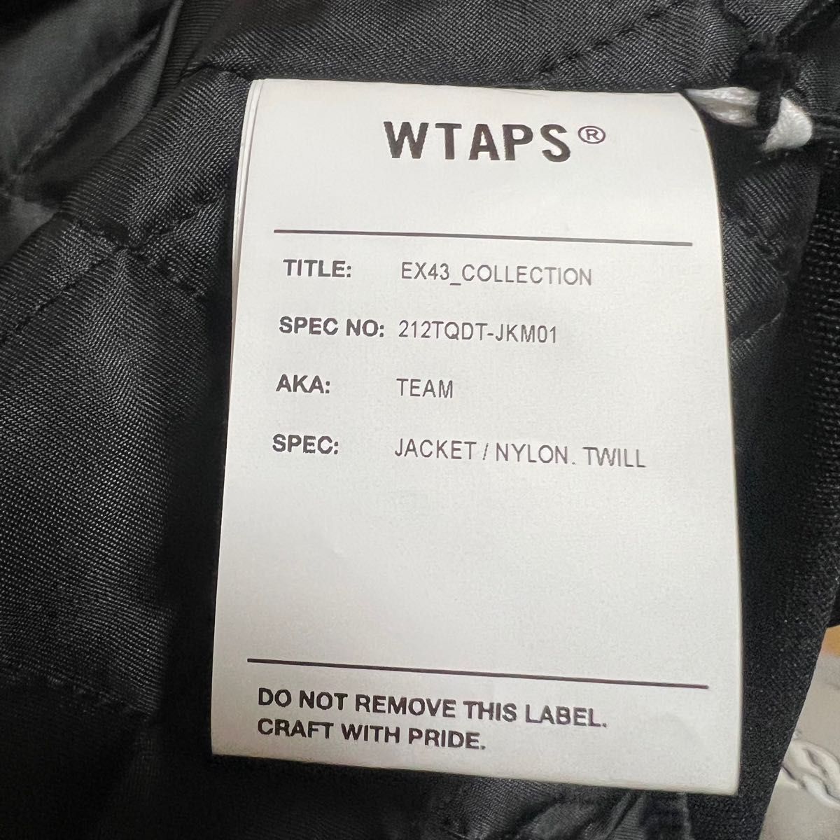 タグ付き Wtaps ZORN着用 サイズ03 ブラック スタジャン ブルゾン team