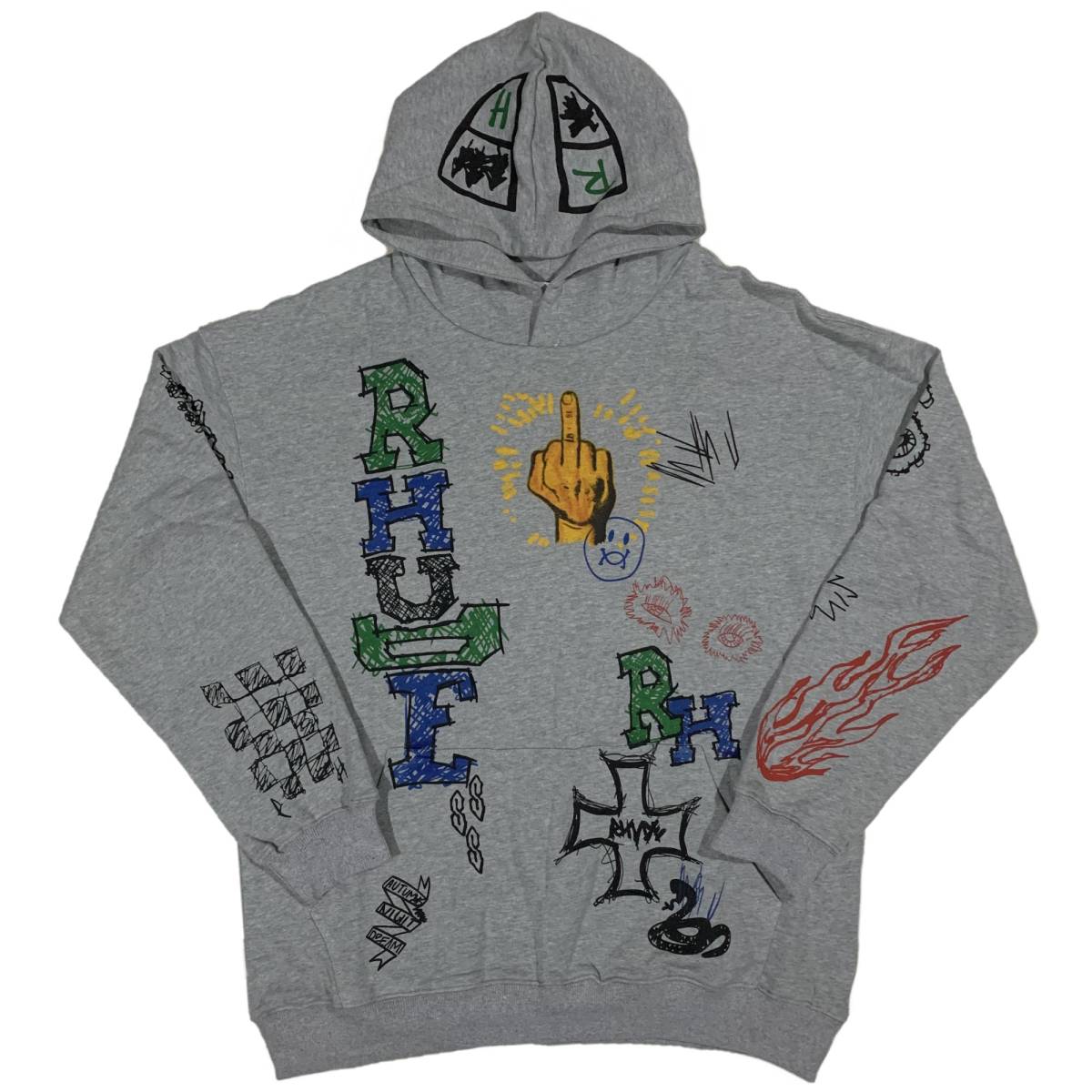 [並行輸入品] RHUDE ルード DOODLE HOODIE ドゥードゥル プルオーバーパーカー (M)