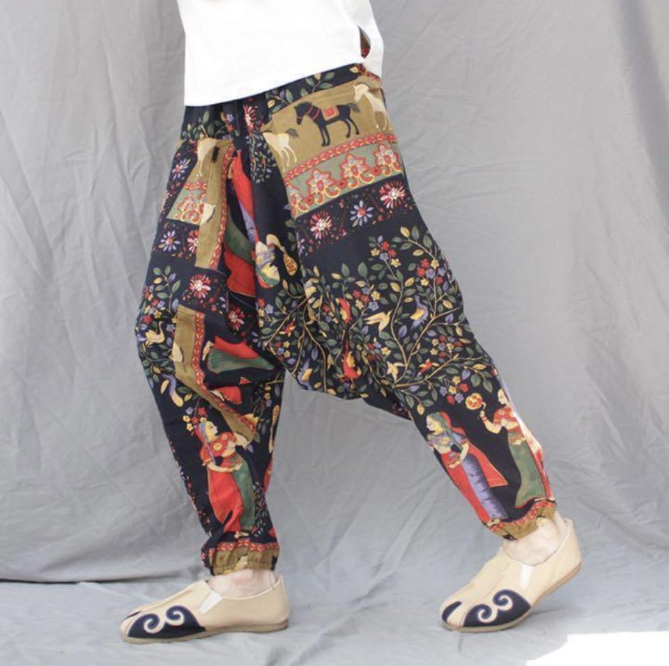 新品　インド風　エスニック　サルエルパンツ　アラジンパンツ　カジュアルパンツ　イージーパンツ　ヨガ　ウエストゴム　メンズ　パンツ