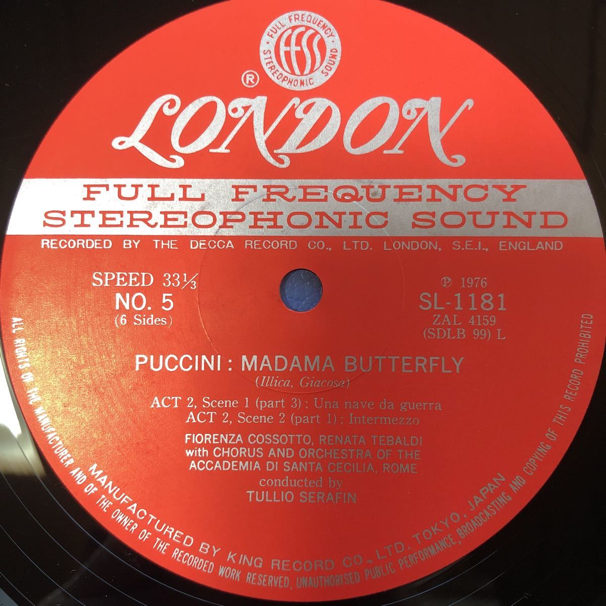 三枚組 Puccini プッチーニ テバルディの蝶々夫人 帯付3LP BOXセット レコード 5点以上落札で送料無料D_画像8