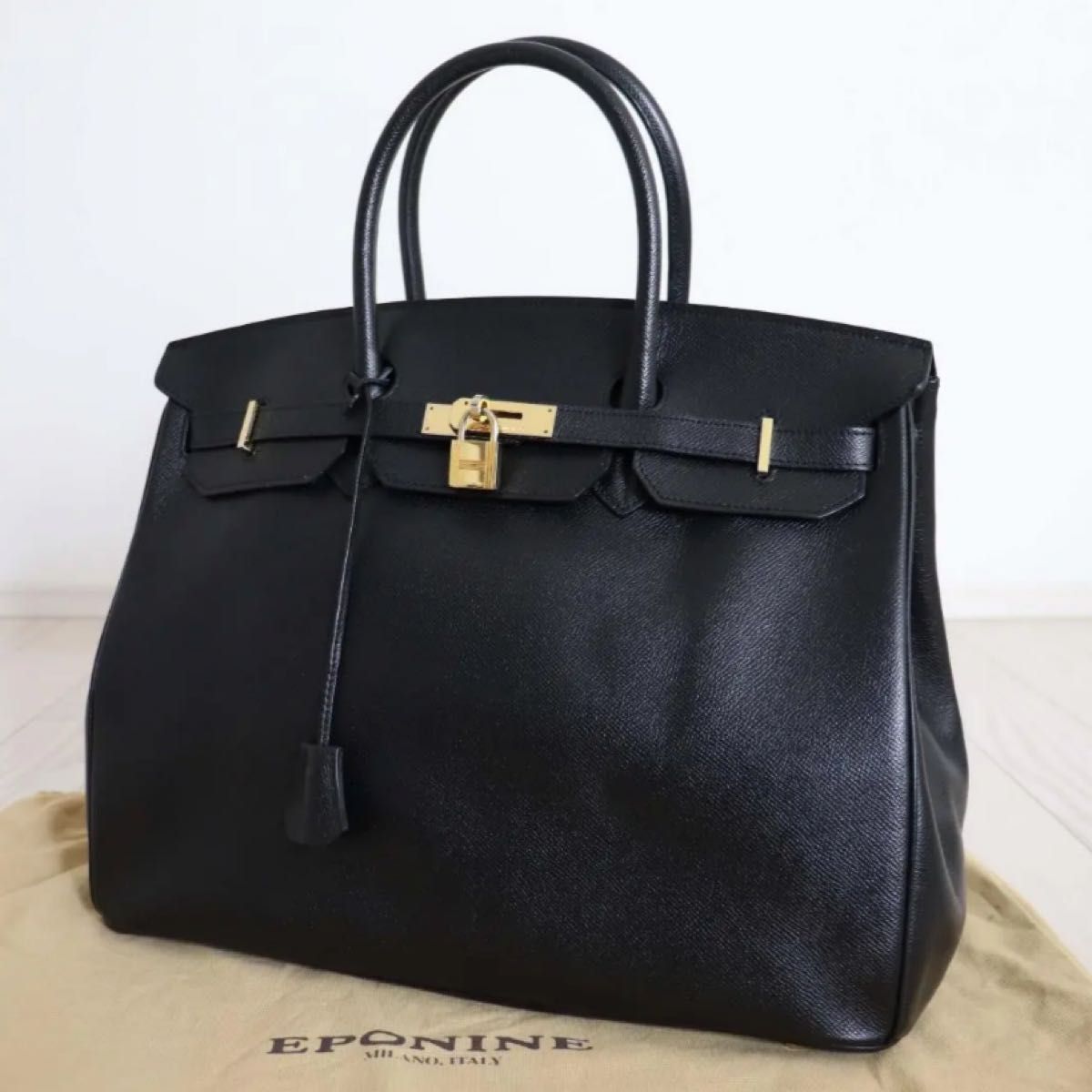 EPONINE エポニーヌ カデナ付き レザー ハンド トート バッグ EPONINE エポニーヌ カデナ付き レザー ハンド トート バッグ