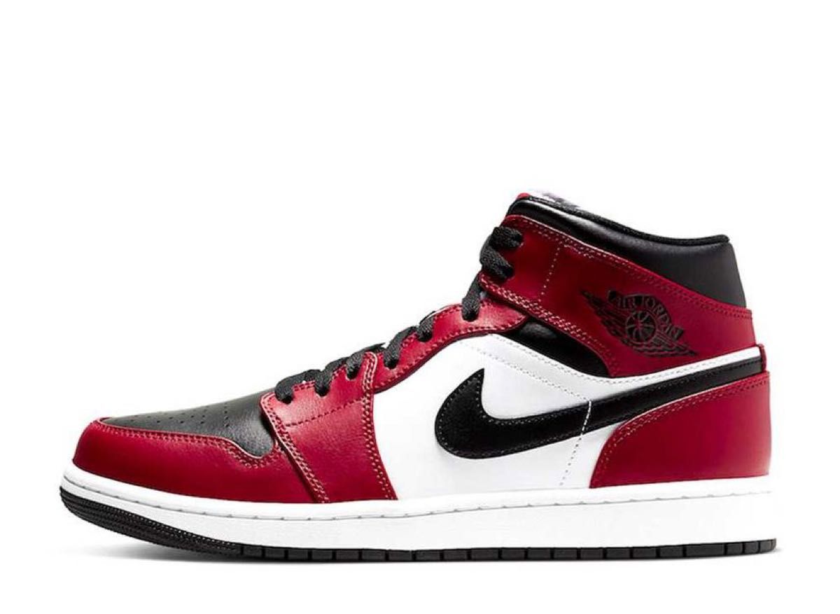特別価格】使用1回レア美品 NIKE AIR JORDAN 1 MID CHICAGO BLACK TOE ...