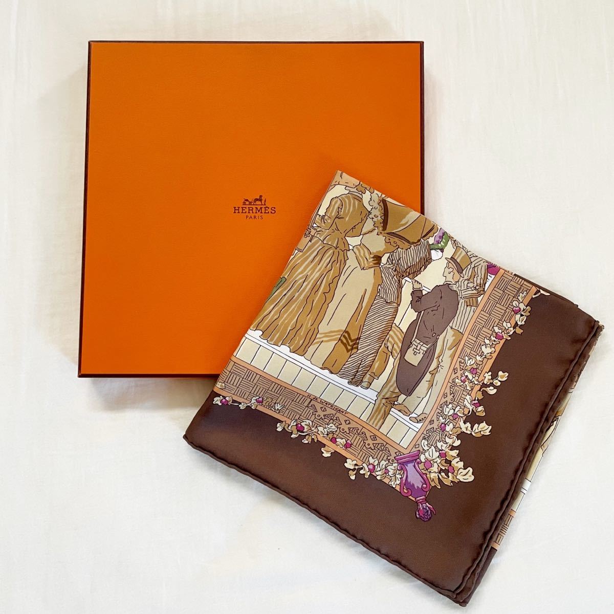 HERMES スカーフ カレ 90 ドーヴィル競馬の時代 エルメス 限定 新品