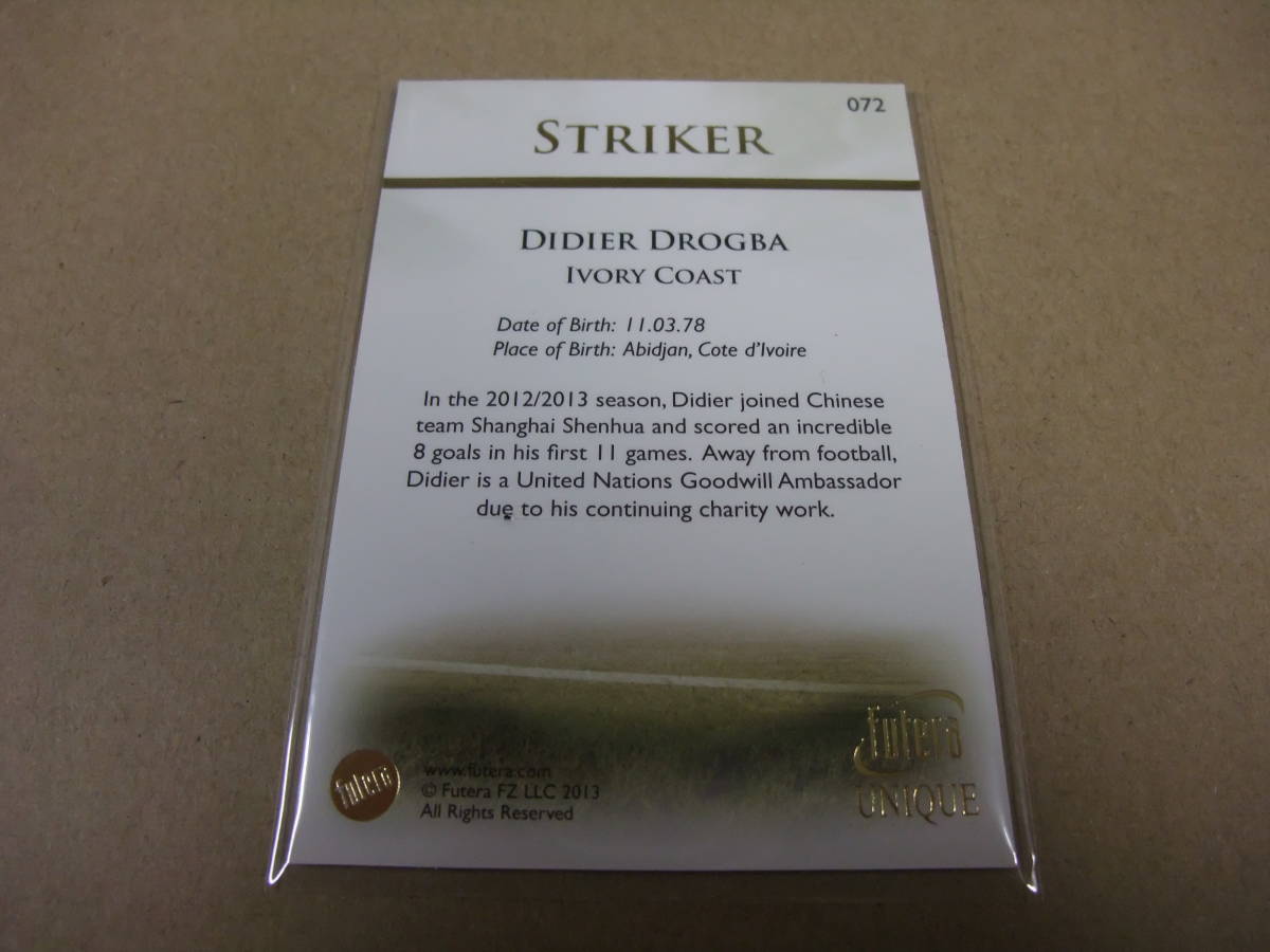 Futera UNIQUE 2013 072 ディディエ・ドログバ DIDIER DROGBA STRIKER カード サッカー コートジボワール_画像2
