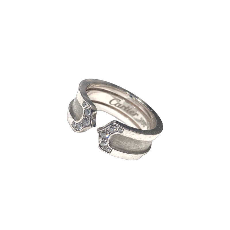 カルティエ Cartier C2 ダイヤリング SM #51 K18ホワイトゴールド