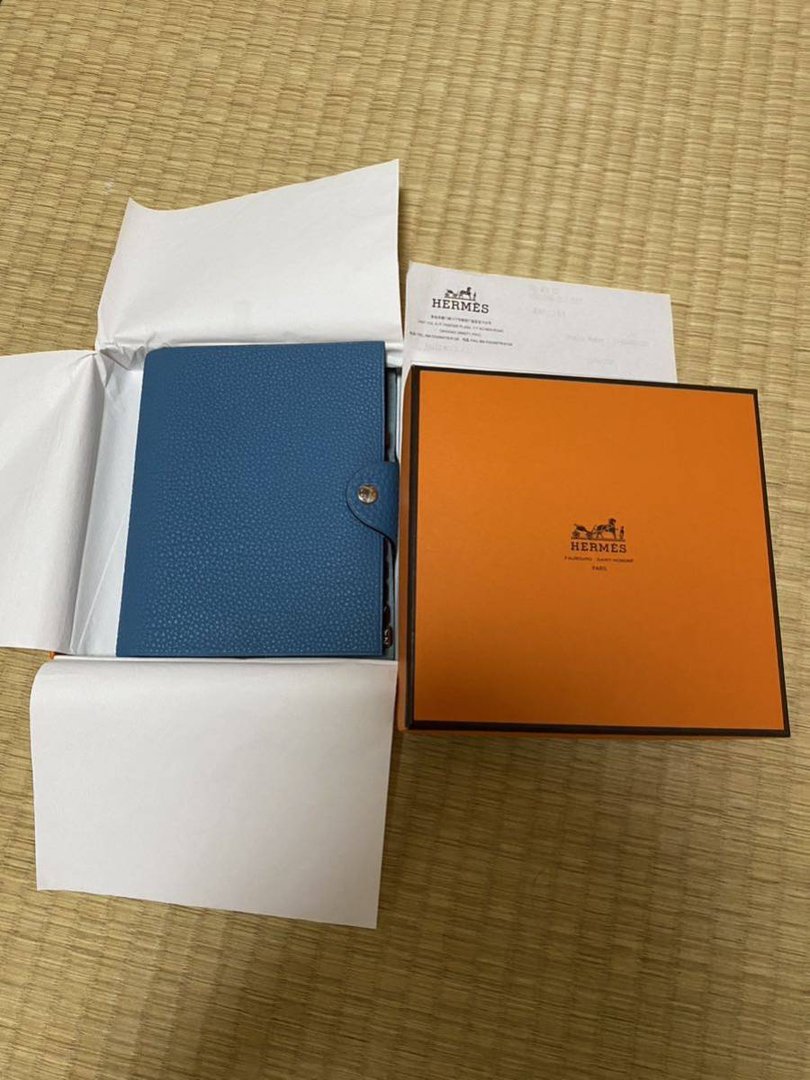 エルメス HERMES ユリス PM エルメス ブルー系 未使用 レフィル 手帳