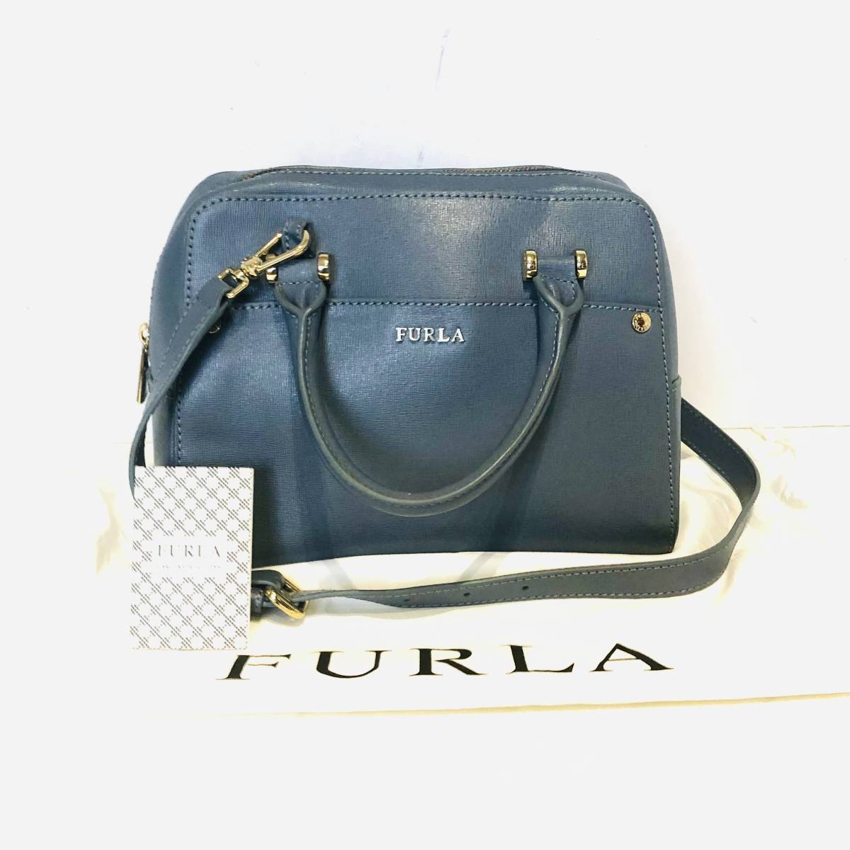  beautiful goods FURLA Furla ma-goto2WAY handbag shoulder bag Mini Boston safia-no leather lady's storage bag attaching 