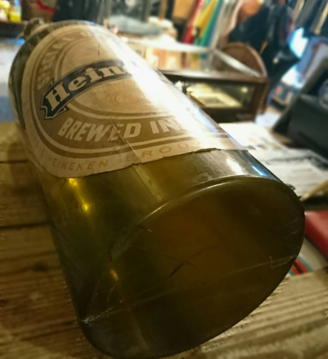 Heineken vintage antique ハイネケン 特大ビン 看板 ノベルティ bar beer ビール ディスプレイ インテリア 店舗用_画像4