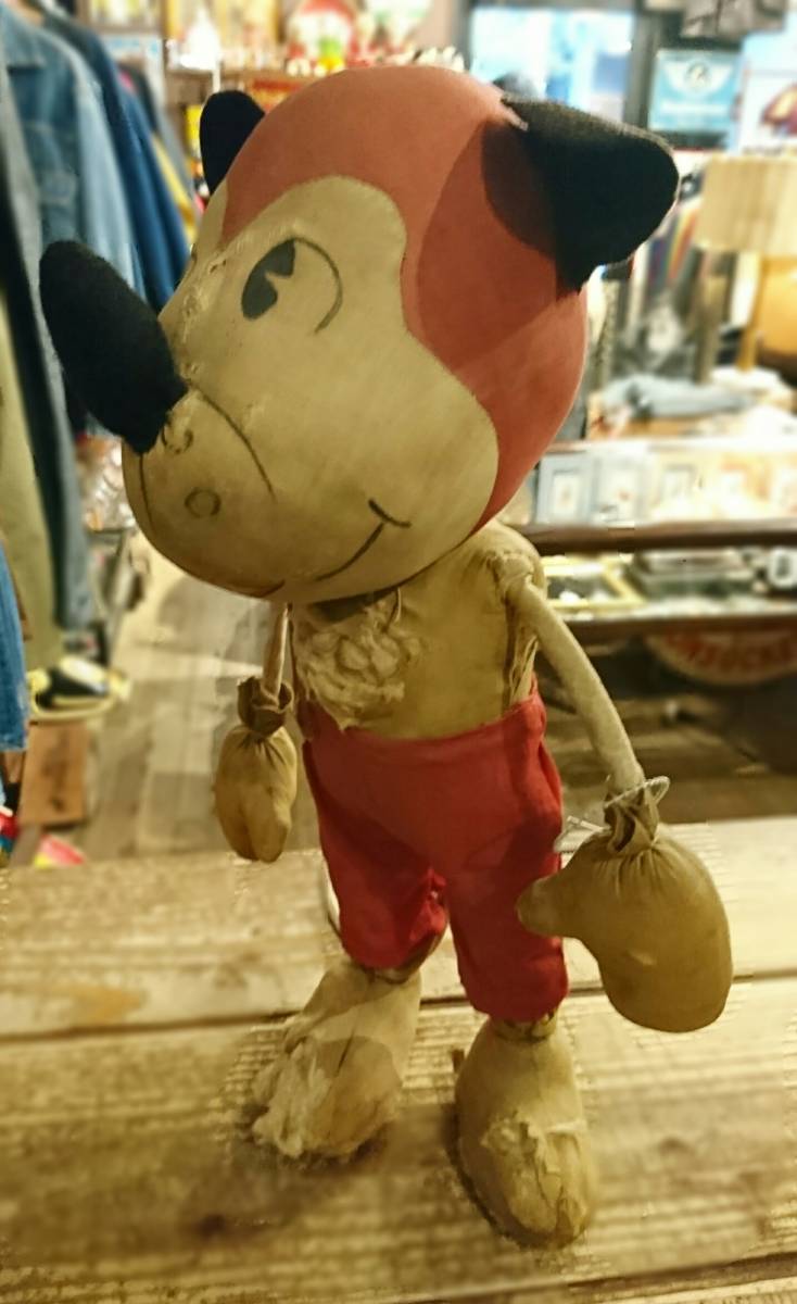 30s vintage antique Mickey mouse? animal boxing figureヴィンテージ アンティーク ミッキーマウス？ レア コレクション_画像2