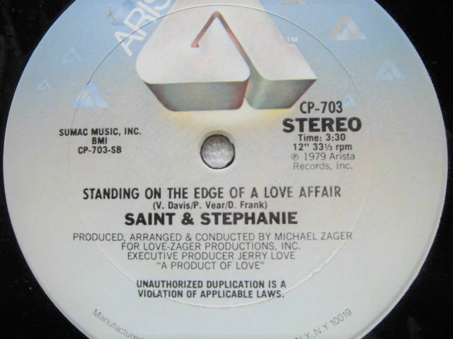 Saint & Stephanie / Gotta Keep On Dancin' / Standing On The Edge Of A Love Affair / Producer Michael Zager / 1979_画像2