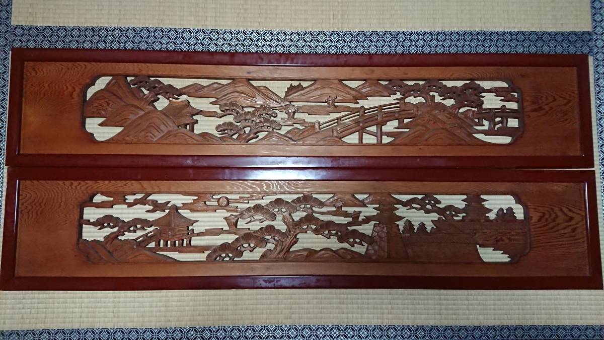  close ... field interval one against both sides carving frame . coating one sheets. width approximately 1845. height approximately 375. thickness approximately 29. Japanese style peace .