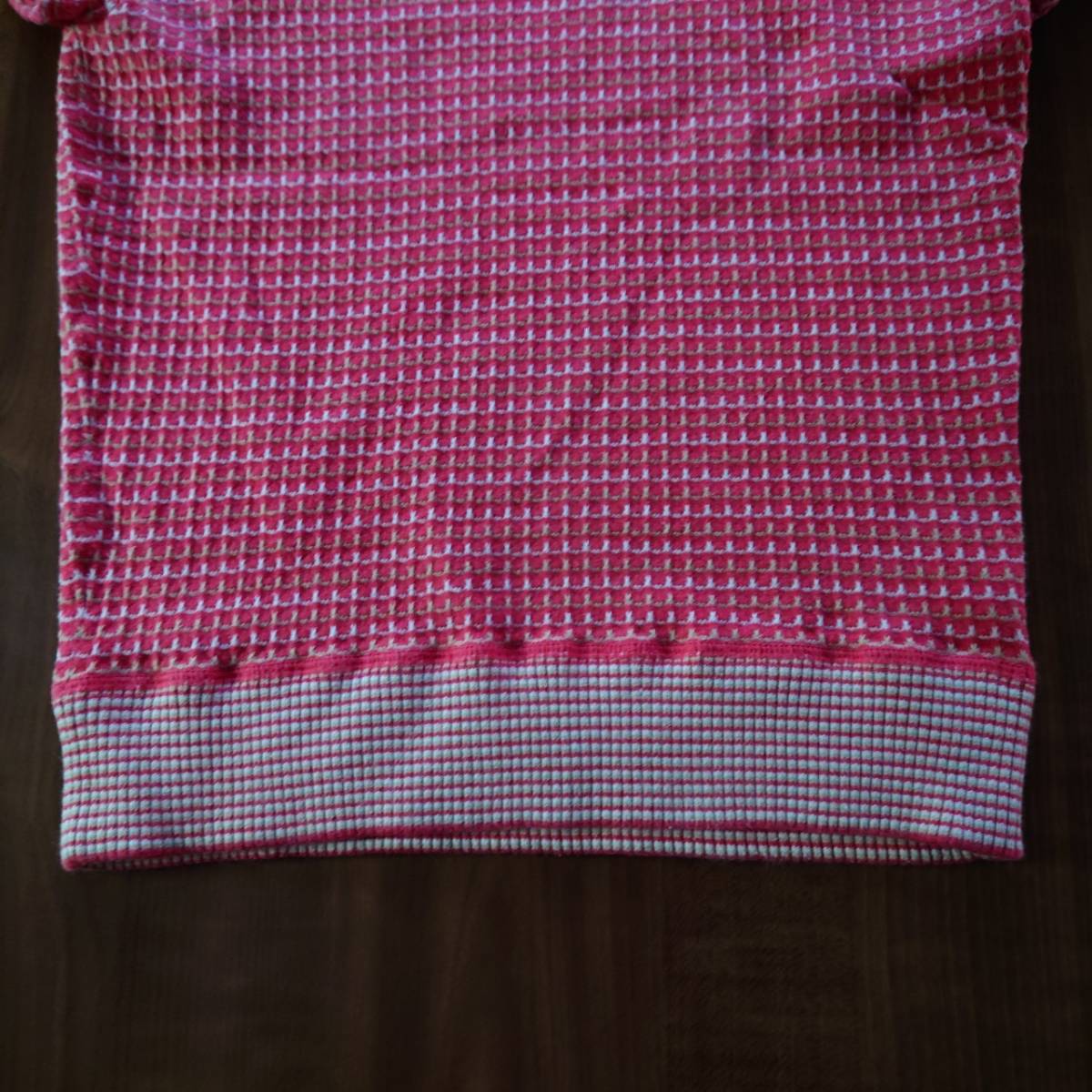 GAP ギャップ レディース 総柄 半袖 ニットシャツセーター S 赤系×白　　247-k2808_画像6