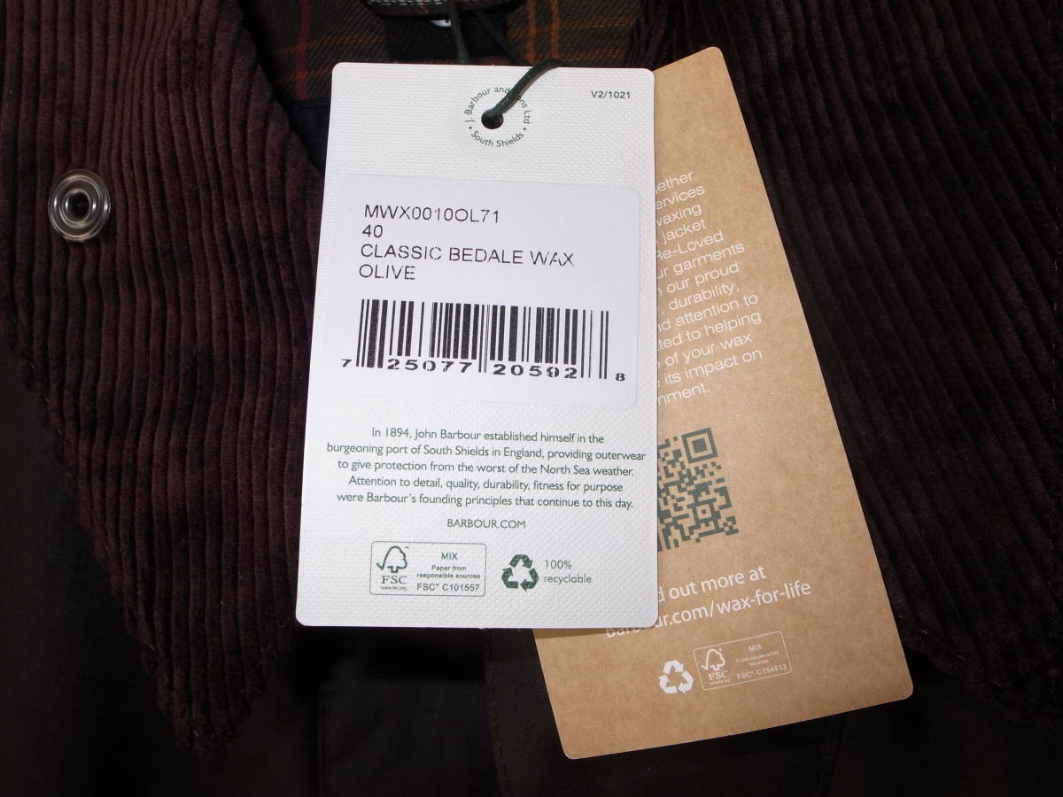 BARBOUR BEDALE jacket クラシック ビデイル ジャケット olive