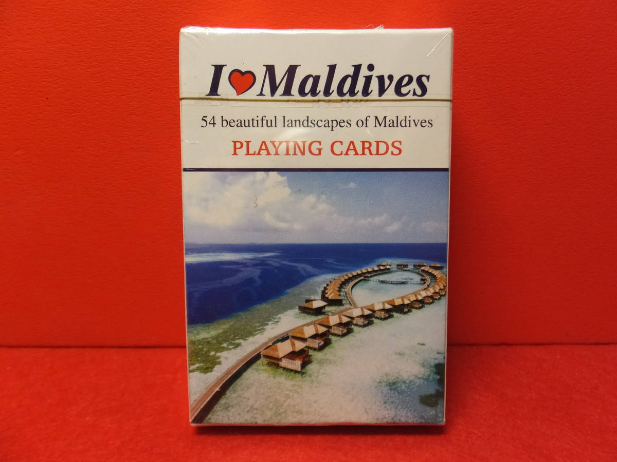 I Love Maldives モルディブ　トランプ　54のモルディブの美しい風景　US＄10.00　フィルム未開封_画像1