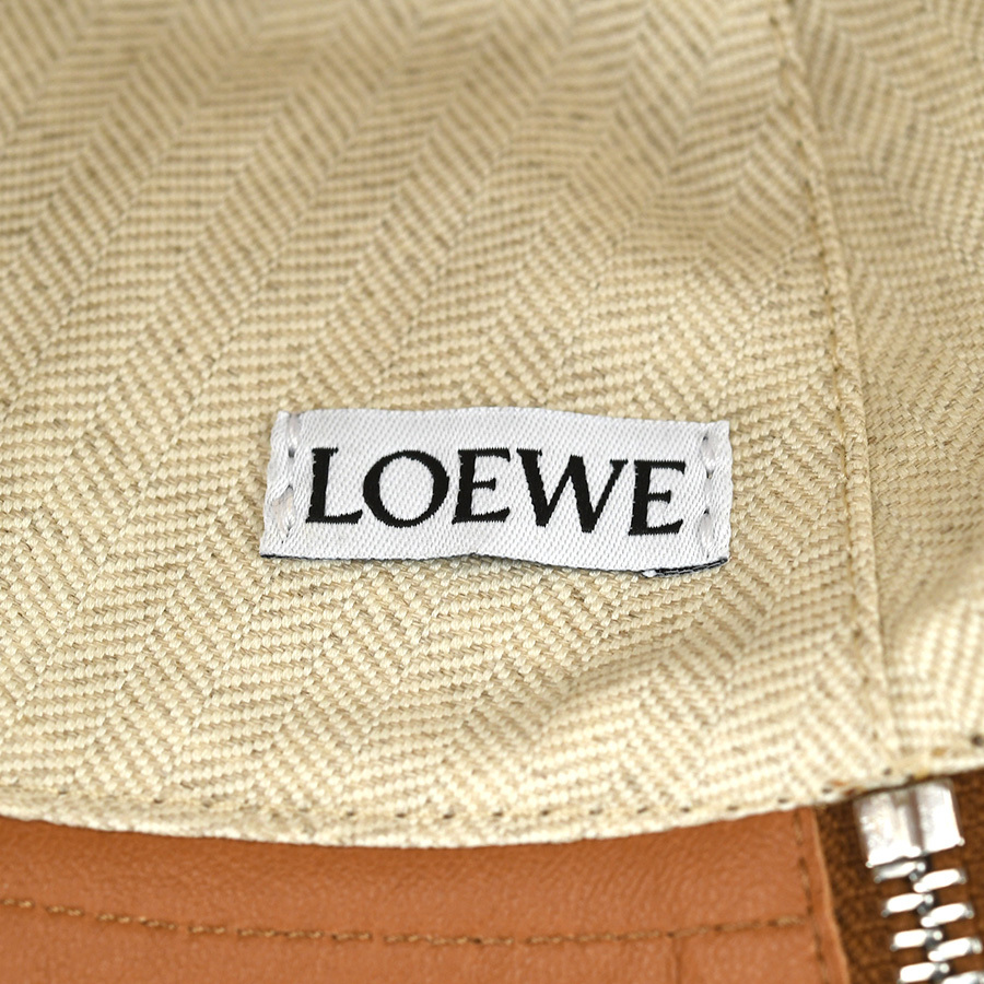 ロエベ LOEWE バケットハット フィッシャーマンハット 112.10 帽子 アナグラム TAN ブラウン レザー メンズ レディース 未使用_画像7