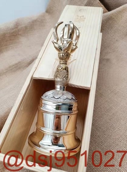 真言宗 金剛鈴 密教法具 寺院用仏具 真鍮製磨き仕上げ 17cm