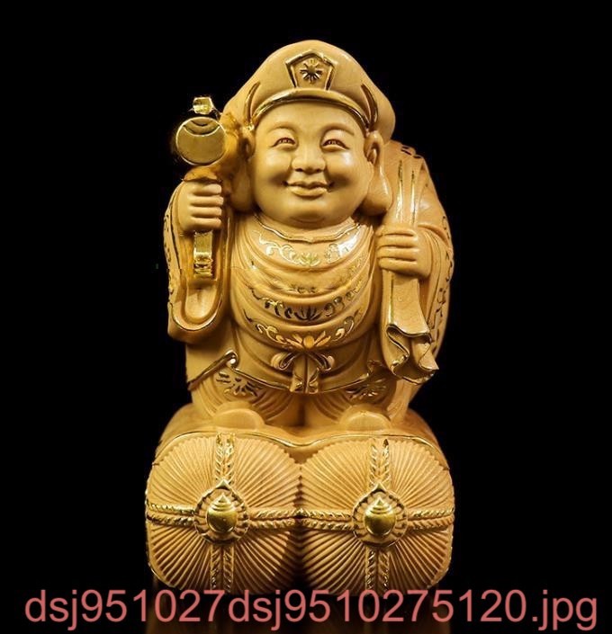 大黒天  切金  細密彫刻  木彫仏像  招財開運  職人手作り 仏教工芸品