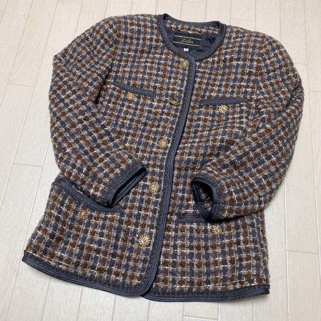 Seasonal Wrap入荷 レリアンLeilianノーカラーツイードジャケット9