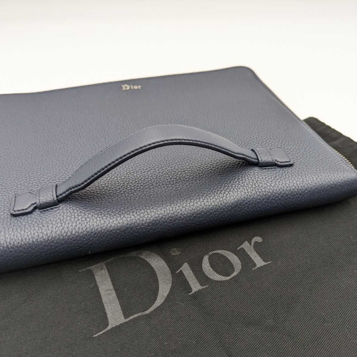 極美品 1円 ディオール　Dior　クラッチバッグ　セカンドバッグ　レザー　革　美品 ネイビー_画像3
