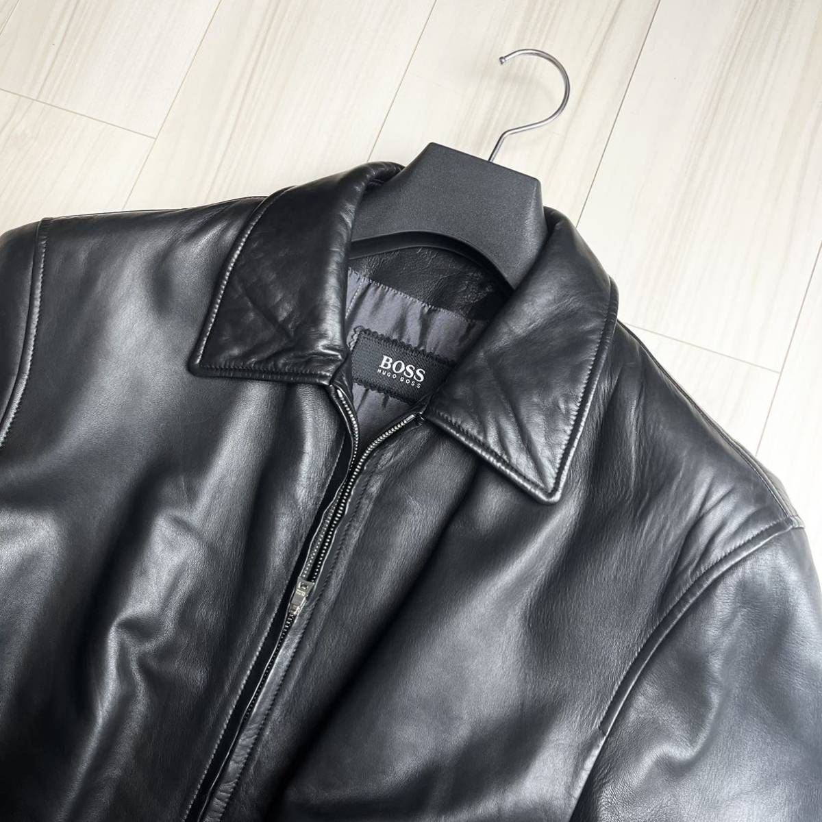 美品】HUGO BOSS ヒューゴボス 羊革 ライダースジャケット asojuegos.co