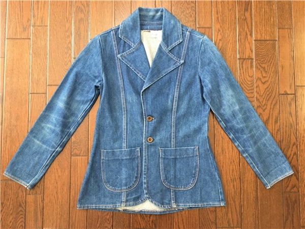  Vintage 70s Wrangler WRANGLER Denim tailored jacket M reticulum 70 period USA made America made 