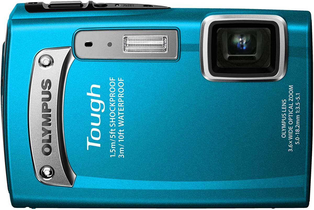 OLYMPUS デジタルカメラ TG-320 1400万画素 3m防水 1.5m耐落下衝撃 ブルー (中古品)