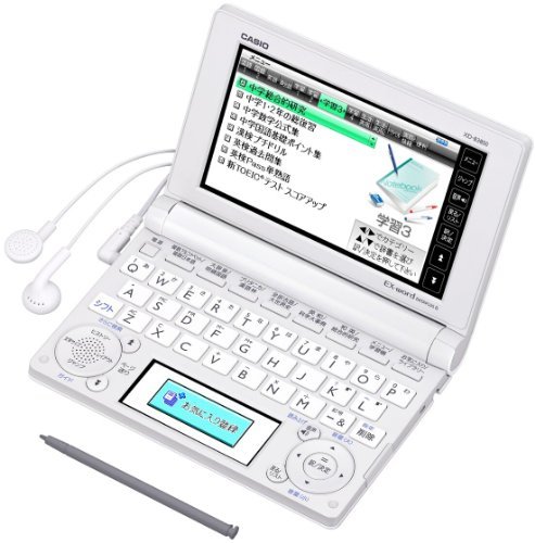 CASIO Ex-word 電子辞書 中学生学習モデル XD-B3850 ホワイト XD-B3850WE(中古品)