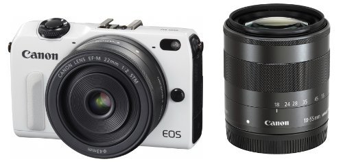 Canon mirrorless single-lens camera EOS M2 double lens kit ( white ) EF-M18-( secondhand goods )