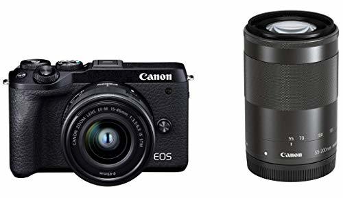 Canon ミラーレス一眼カメラ EOS M6 Mark II ダブルズームキット ブラック (中古品)