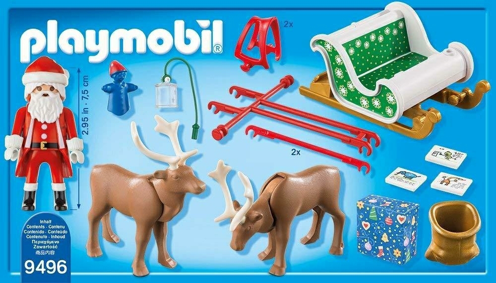 即決！新品 PLAYMOBIL プレイモービル 9496 トナカイのソリとサンタ