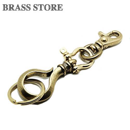  brass lagidotsuli burr hook (mi Nina ska n specification ) brass key holder fishing needle Gold double ring key ring key hook key chain 