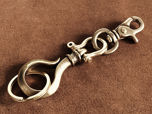  brass lagidotsuli burr hook (mi Nina ska n specification ) brass key holder fishing needle Gold double ring key ring key hook key chain 