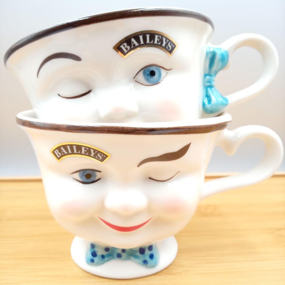 絶品 ベイリーズ フェイスカップ ヘレンハント 陶器 美品 Cup 白