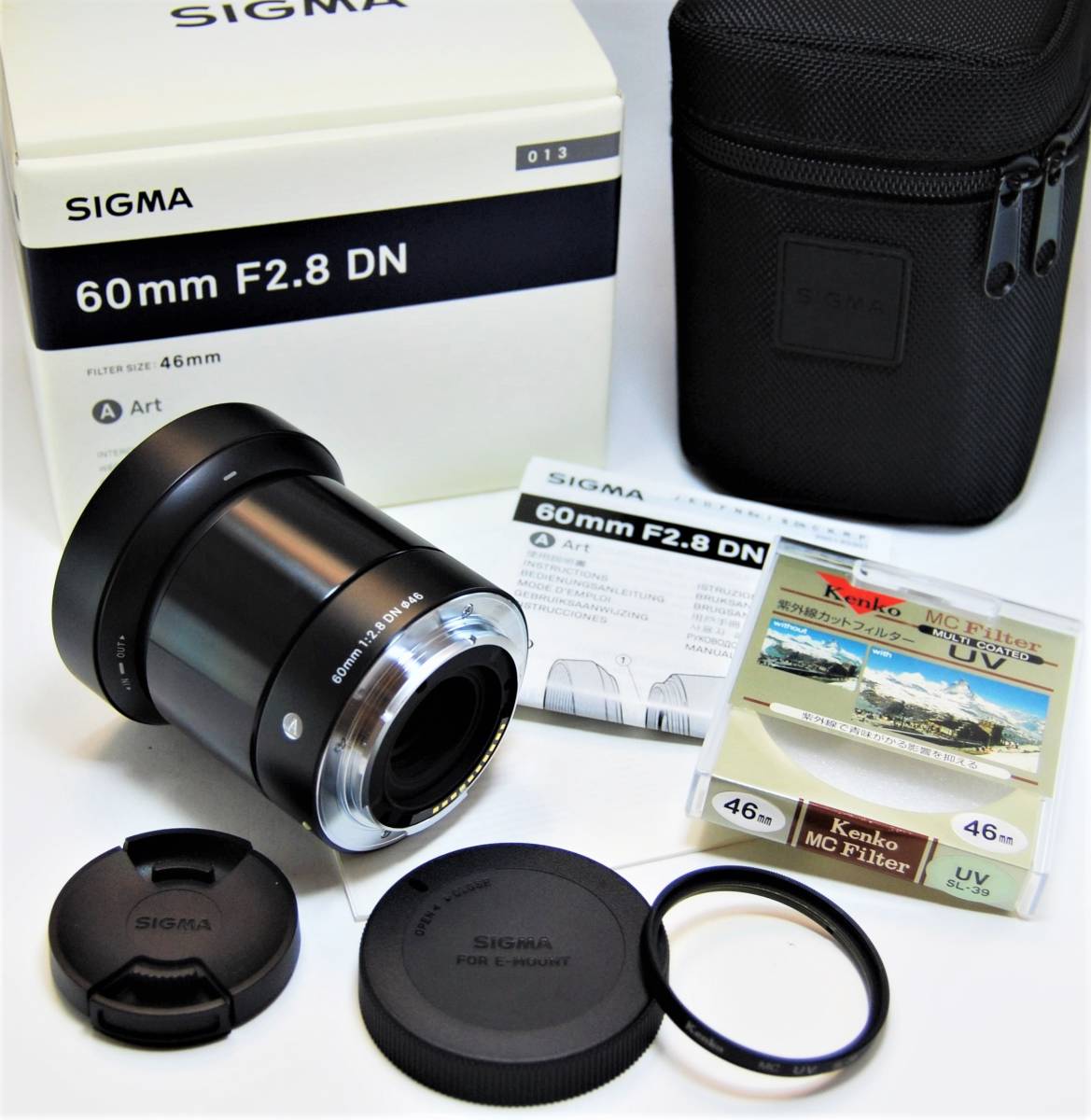 美品】 SIGMA 60mm F2 8 DN ART/Eマウント用（フード/フィルター