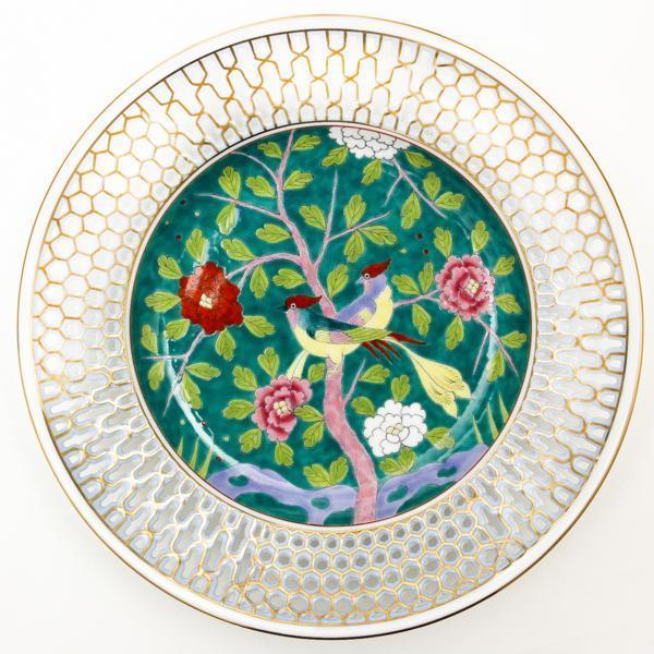 54: ヘレンド HEREND マカオグリーン 透かし 飾り皿