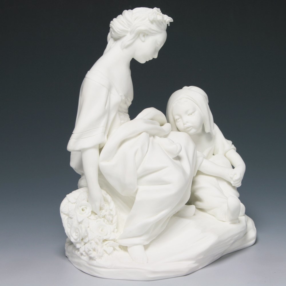 セーブル(Sevres) 超希少 軟質磁器 人形 白磁 壊れた木 2001年復刻 ハンドメイド ビスケット 飾り物 フランス製 新品_画像2