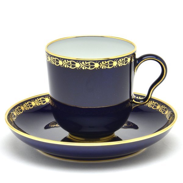 セーブル(Sevres) コーヒーカップ＆ソーサー カラーブル ファットブルー 24K金彩装飾(No.72) 洋食器 フランス製 新品