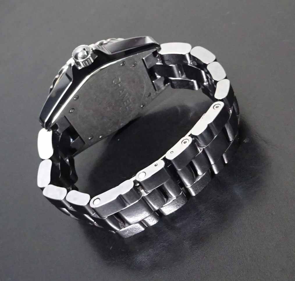 2022 год 12 месяц OH settled CHANEL Chanel J12 черный matic H2979 серый циферблат titanium керамика самозаводящиеся часы мужской размер подлинный товар 