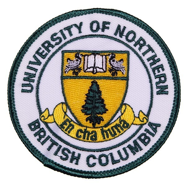 EF49 UNIVERSITY OF NORTHERN BRITISH COLUMBIA 丸形 ワッペン パッチ ロゴ エンブレム アメリカ 米国 USA 輸入雑貨_画像1