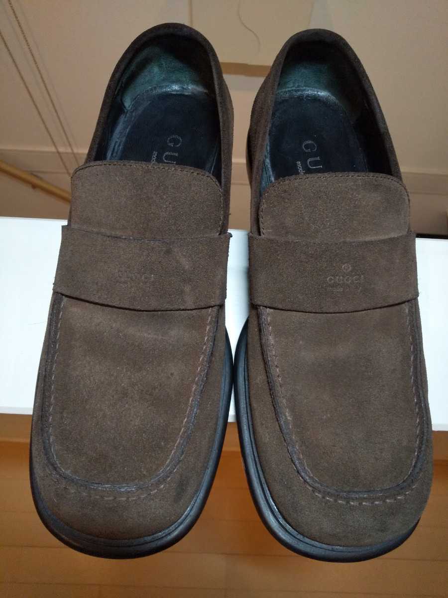  Gucci GUCCI Loafer замша размер надпись 41 Япония 26cm бесплатная доставка 