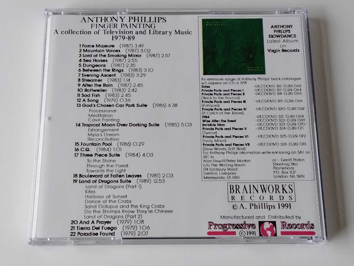 【Genesis】Anthony Phillips/ Finger Painting:Missing Links Vol.1 A Collection of TV and Library Music 79-89 CD BRAINWORKS BWKD208 _画像2