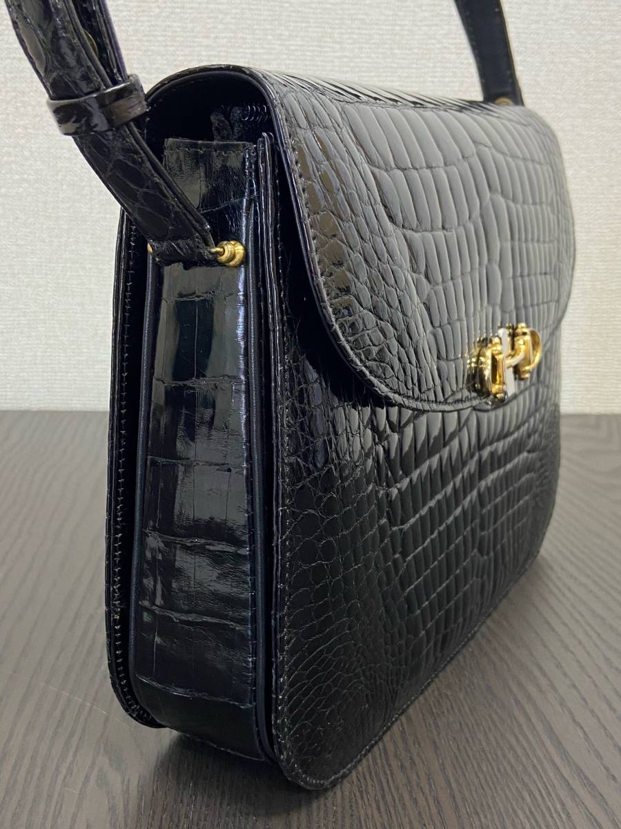 ショルダーバッグ クロコダイル ワニ革 2WAY ハンドバッグ ショルダー